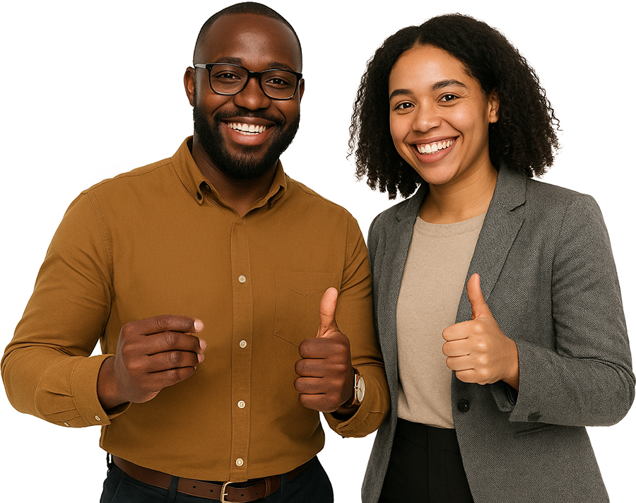 Smiling man and woman
